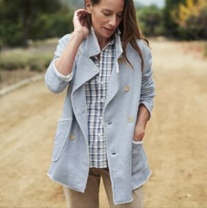 Frank Eileen Triple Fleece Belfast Sweatshirt Jacket Large